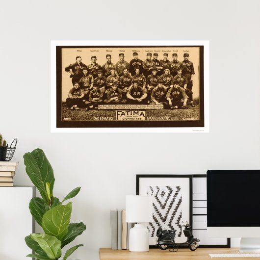 Chicago Cubs Baseball 1913 Poster (Thuiskantoor)