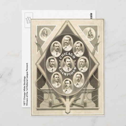 Chicago Cubs Win de 1e Nationale Pennant Briefkaart (Voorkant / Achterkant)