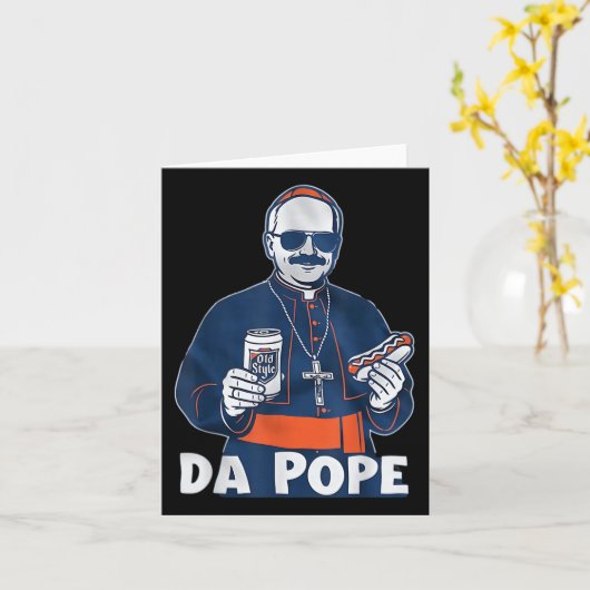 Chicago Da Pope Funny Humor Catholic Officiële web Kaart (Gele Bloem)