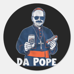Chicago Da Pope Funny Humor Catholic Officiële web Ronde Sticker
