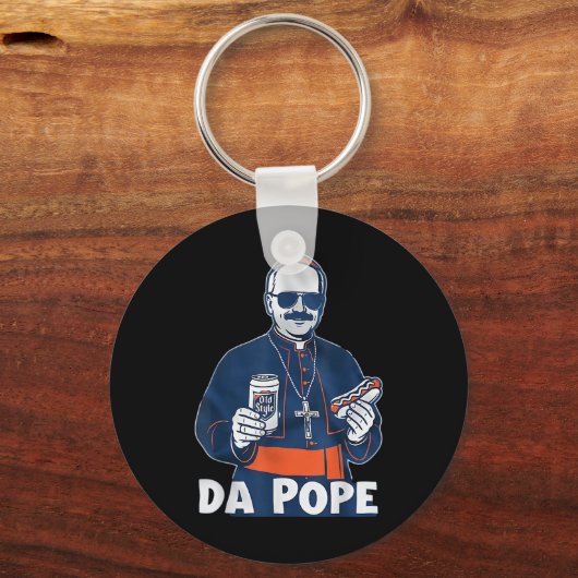 Chicago Da Pope Funny Humor Catholic Officiële web Sleutelhanger (Voorkant)