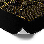 Chicago Dark Gold City Map Poster (Hoek)