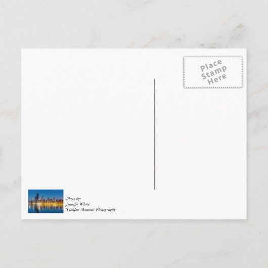 Chicago Dawn Cityscape Dank je Briefkaart (Achterkant)