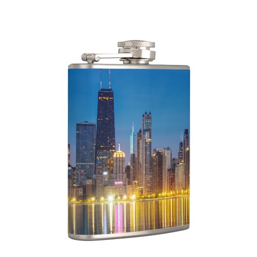 Chicago Dawn Cityscape Heupfles (Rechts)