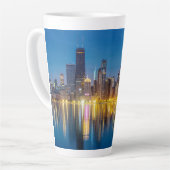 Chicago Dawn Cityscape Latte Mok (Linkerhoek)