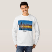 Chicago Dawn Cityscape Long hoeve T-Shirt (Voorkant volledig)