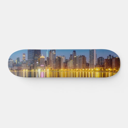 Chicago Dawn Cityscape Persoonlijk Skateboard (Horizontaal)