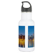 Chicago Dawn Cityscape Stainless Steel Water Bottl Waterfles (Achterkant)