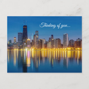 Chicago Dawn Cityscape Thinking of You Briefkaart