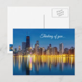 Chicago Dawn Cityscape Thinking of You Briefkaart (Voorkant / Achterkant)