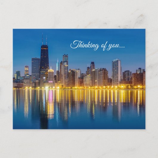 Chicago Dawn Cityscape Thinking of You Briefkaart (Voorkant)