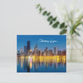 Chicago Dawn Cityscape Thinking of You Briefkaart (Staand voorkant)