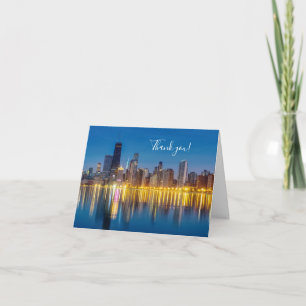 Chicago Dawn CityScape voor dank Bedankkaart