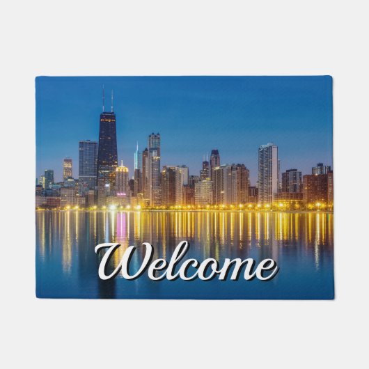 Chicago Dawn Cityscape Welkom Deuren Deurmat (Voorkant)