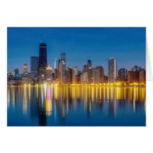 Chicago Dawn Cityscape Wenskaart