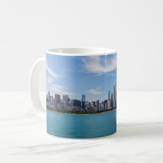 Chicago Day Cityscape Coffee Mok (Voorkant links)
