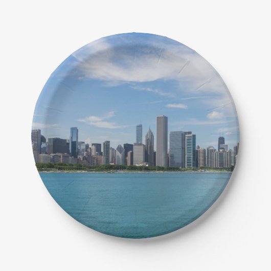 Chicago Day Cityscape Papieren Bordje (Voorkant)