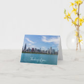 Chicago Day Cityscape Thinking of You Kaart (Gele Bloem)