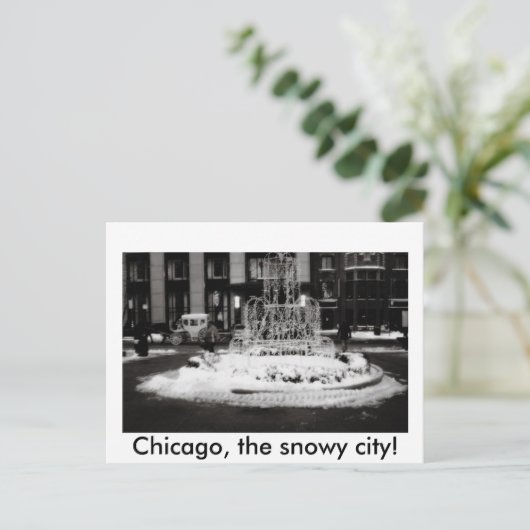 Chicago, de sneeuwstad. briefkaart (Staand voorkant)