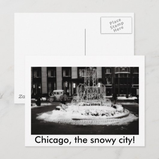 Chicago, de sneeuwstad. briefkaart (Voorkant / Achterkant)