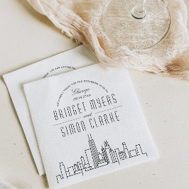 Chicago Deco Skyline | Weddenschap Napkins Servet