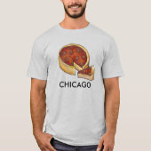 Chicago Deep Dish Pepperoni Pizza Pie Slice Food T-shirt (Voorkant)
