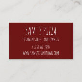 Chicago Deep Dish Pepperoni Pizza Shop Pizzeria Visitekaartje (Achterkant)