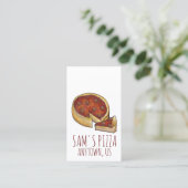 Chicago Deep Dish Pepperoni Pizza Shop Pizzeria Visitekaartje (Staand voorkant)