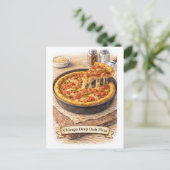 Chicago Deep-Dish Pizza (Amerikaanse Voedsel Serie Briefkaart (Staand voorkant)