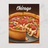 Chicago Deep Dish Pizza Briefkaart (Voorkant)