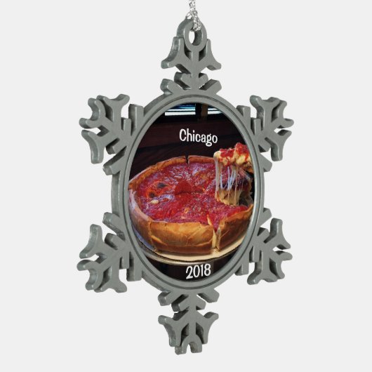 Chicago Deep Dish Tin Sneeuwvlok Ornament (Links)