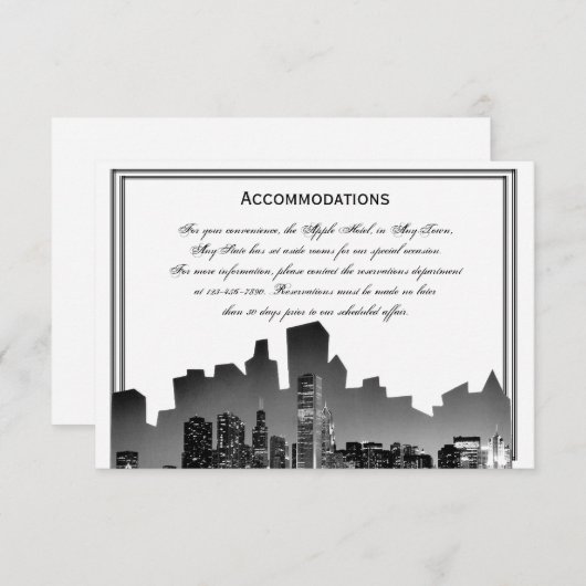Chicago Destination Wedding Accomodations Informatiekaartje (Voorkant / Achterkant)