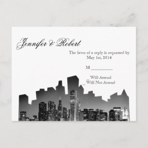 Chicago Destination Wedding RSVP Briefkaart