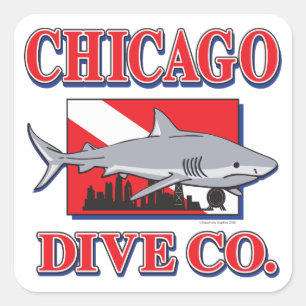 Chicago Dive Company Vierkante Sticker