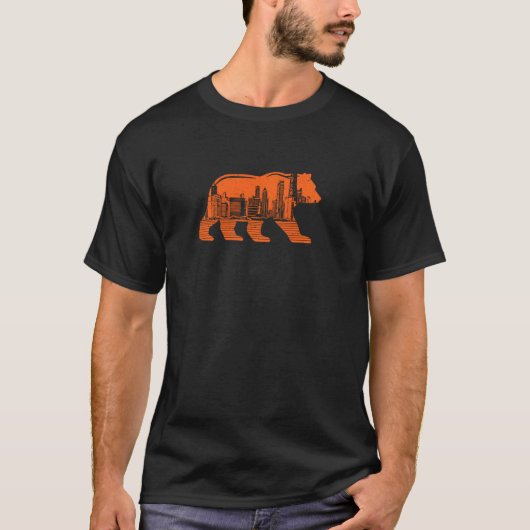 Chicago Downtown City Skyline Illinois Pride Pullo T-shirt (Voorkant)
