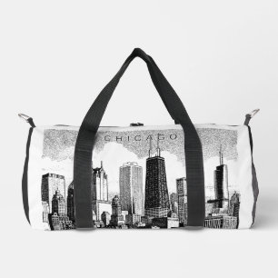 Chicago Duffel Bag Print Cut Sew Bag Plunjezak