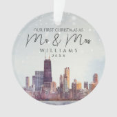 Chicago Eerste Kerstmis als Mijnheer & Mevrouw Tro Ornament (voorkant)