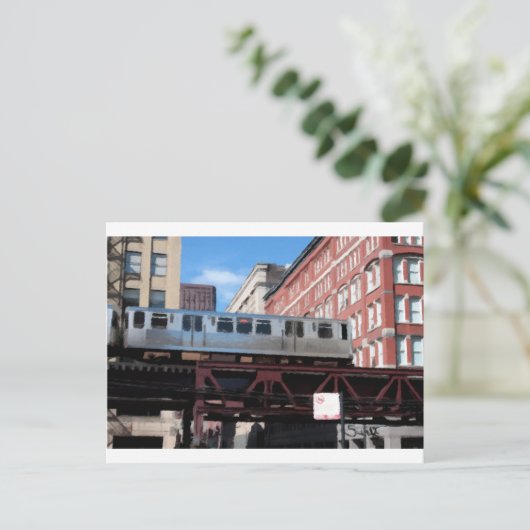 Chicago El Train Briefkaart (Staand voorkant)
