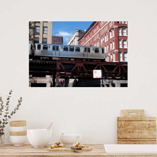 Chicago El Train Poster (Keuken)