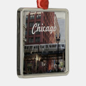 Chicago Elevated Loop Train Holiday Metalen Ornament (Rechts)