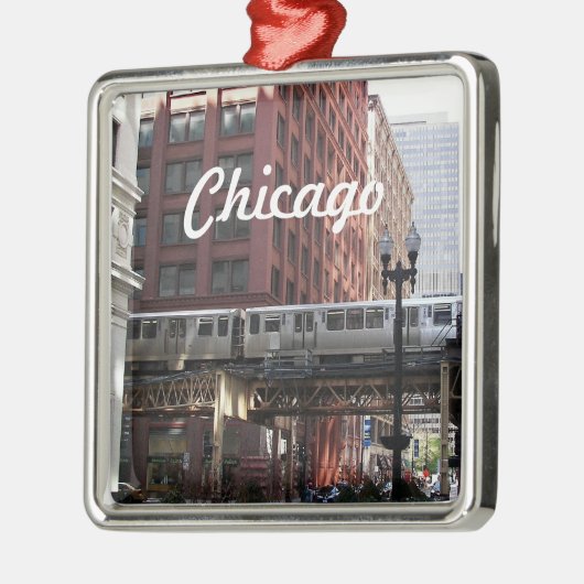 Chicago Elevated Loop Train Holiday Metalen Ornament (Links)