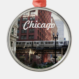 Chicago Elevated Loop Train Holiday Metalen Ornament