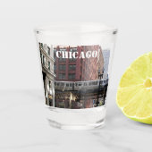 Chicago Elevated Loop Train Photo Shot Glas (Voorkant)