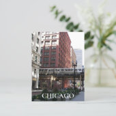 Chicago Elevated Loop Train Travel Photo Briefkaart (Staand voorkant)