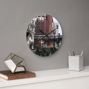 Chicago Elevated Loop Trein Grote Klok