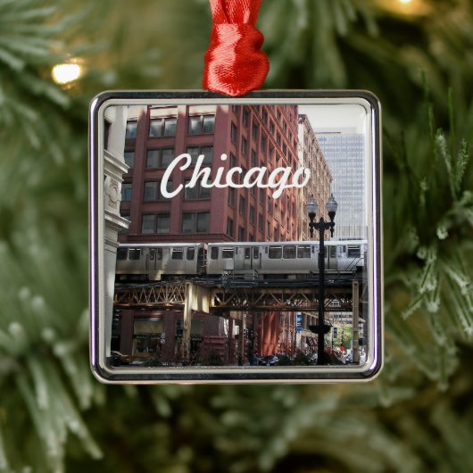 Chicago Elevated Loop Trein Vakantie Metalen Ornament (Boom)