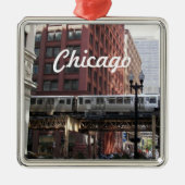 Chicago Elevated Loop Trein Vakantie Metalen Ornament (Voorkant)