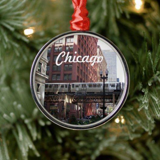 Chicago Elevated Loop Trein Vakantie Metalen Ornament (Boom)