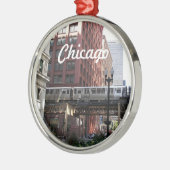 Chicago Elevated Loop Trein Vakantie Metalen Ornament (Links)
