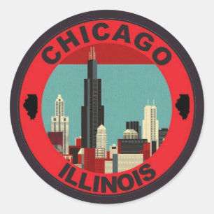 Chicago embleem ronde sticker